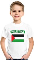 T-shirt met Palestijnse vlag wit kinderen L (146-152)