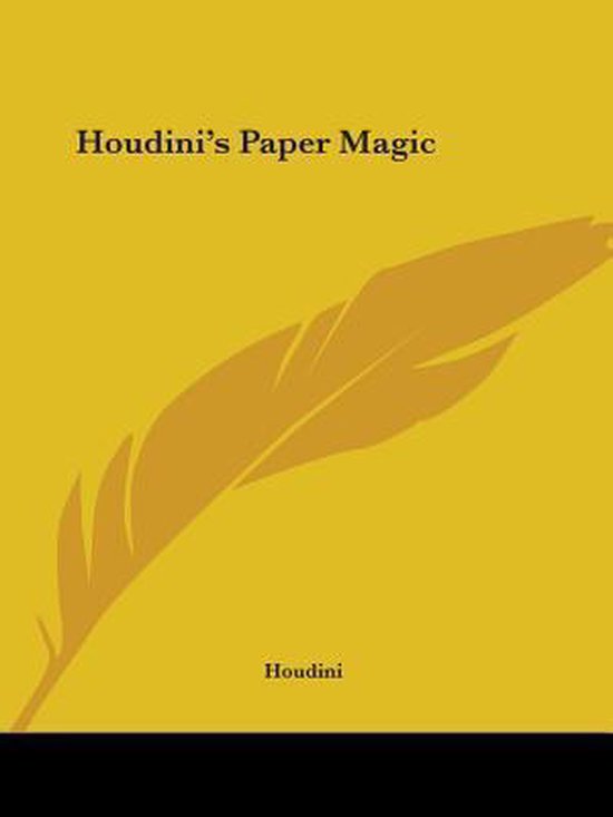 Houdini's Paper Magic (1922) - cover