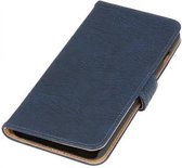 Bark Bookstyle Wallet Case Hoesjes voor Huawei Ascend G7 Donker Blauw