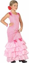 Flamenco danseres kostuum voor kinderen roze 116 (5-6 jaar)