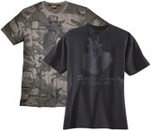 Uncle Sam WORKWEAR T-shirt met ronde hals en opdruk antraciet/zwart maat L