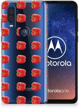 Motorola One Vision Siliconen Case Paprika Red