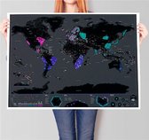 Kras Wereldkaart / Scratch Map / Neon Kleuren Kraskaart Wereldkaart / Scratch Map Wereldkaart / + gratis kraspen