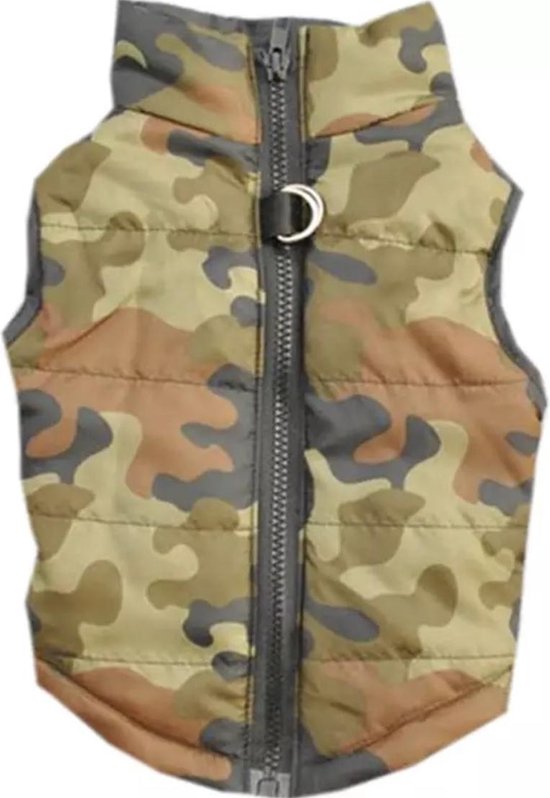 Body warmer voor honden – Honden bodywarmer – Maat XS – Leger print groen