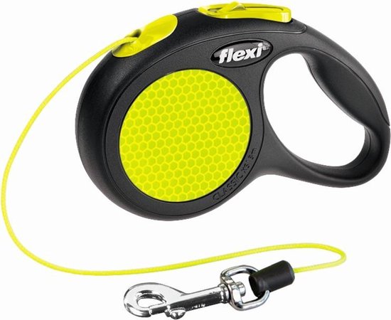 Flexi New Classic Koord - Hondenriem - Neon Band - XS - 3 m  (<8 kg)