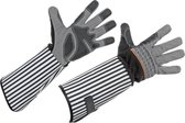 Kerbl Rose Garden handschoen, maat 10/XL, grijs/wit, lange manchet