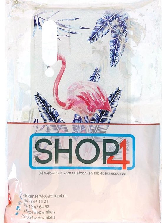 Shop4 - Coque Xiaomi Mi 9 SE - Coque arrière souple Flamingo et Fleur Rose