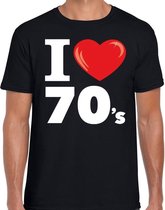 I love 70s / seventies t-shirt zwart heren S