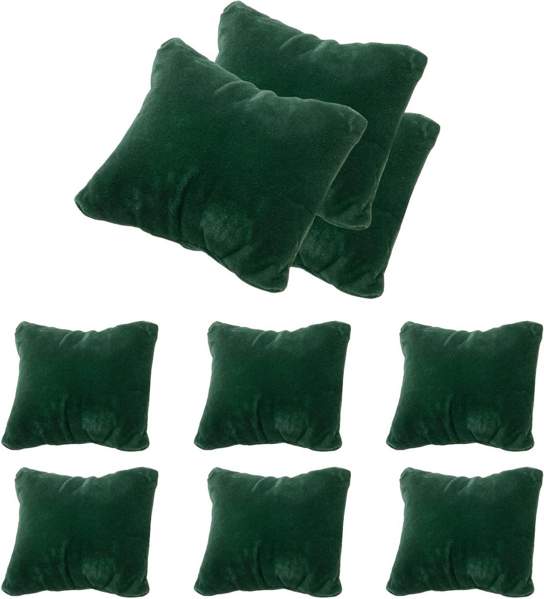 Armband- en Horlogekussens - Sieradendisplay - Fluwelen - Polshorloge - Enkelbandje - Armband - Horloge - Oorbellen - Halsketting - Groen - Set van 12 stuks - Geschikt voor Verschillende Sieraden - Hangende - Voor Horloges en Sieraden Display.