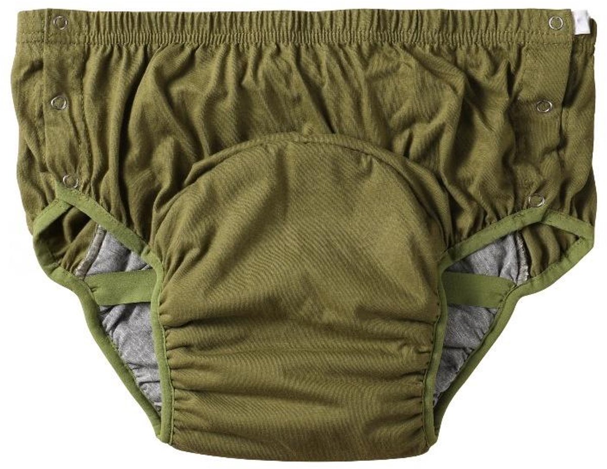 2-delige set wasbare volwassen incontinentiebroek – katoenen urinebeschermende onderbroek voor ouderen – antilek, comfortabele pull-up broek.Legergroen-XXL