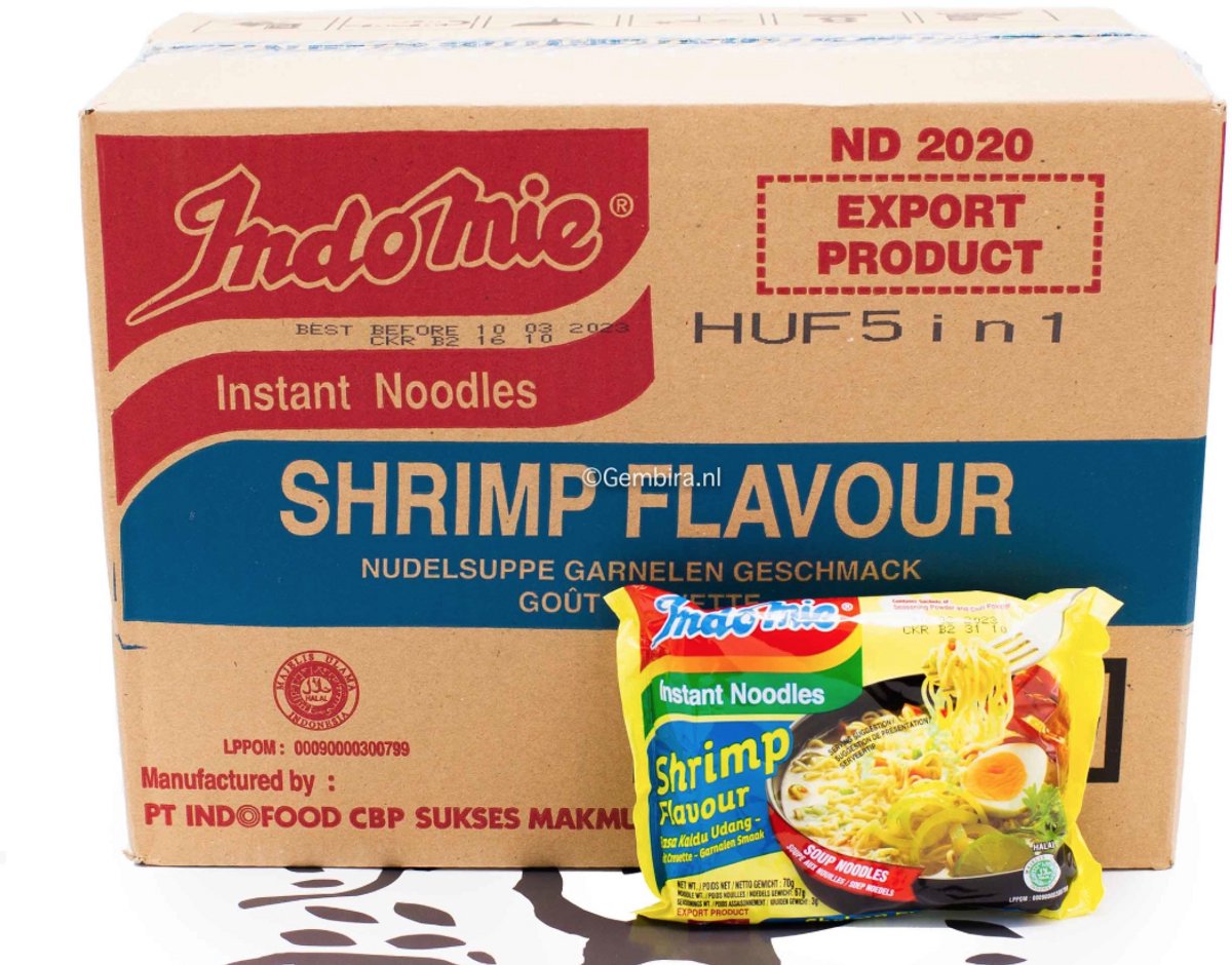 Indomie Garnalen Noedels – Dubbelpak 2 × 40 – 80‑Pack Voordeelbox