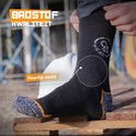 Zwarte thermosok met oranje en grijze hiel, elastische band. "EXTRA WARM"