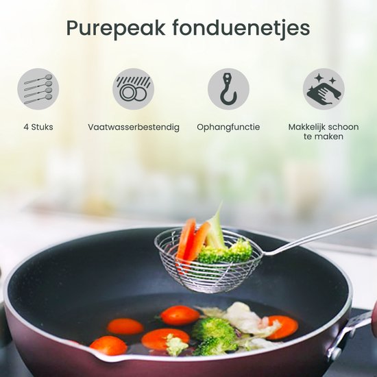 Purepeak Fondue Netjes - Chinese Fondue - RVS - Ø6.5 cm - 4 Stuks - Zwart van Purepeak — afbeelding 2
