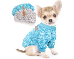 2 stuks hondentruien - voor kleine honden Herfstkleding - voor honden Reu Vrouw Winter Fleece Puppy Truien - Warme Huisdierenoutfit - voor Yorkshire Terrier Bulldog Teckel Mopshond - 2 stuks(Lichtblauw en grijs M)