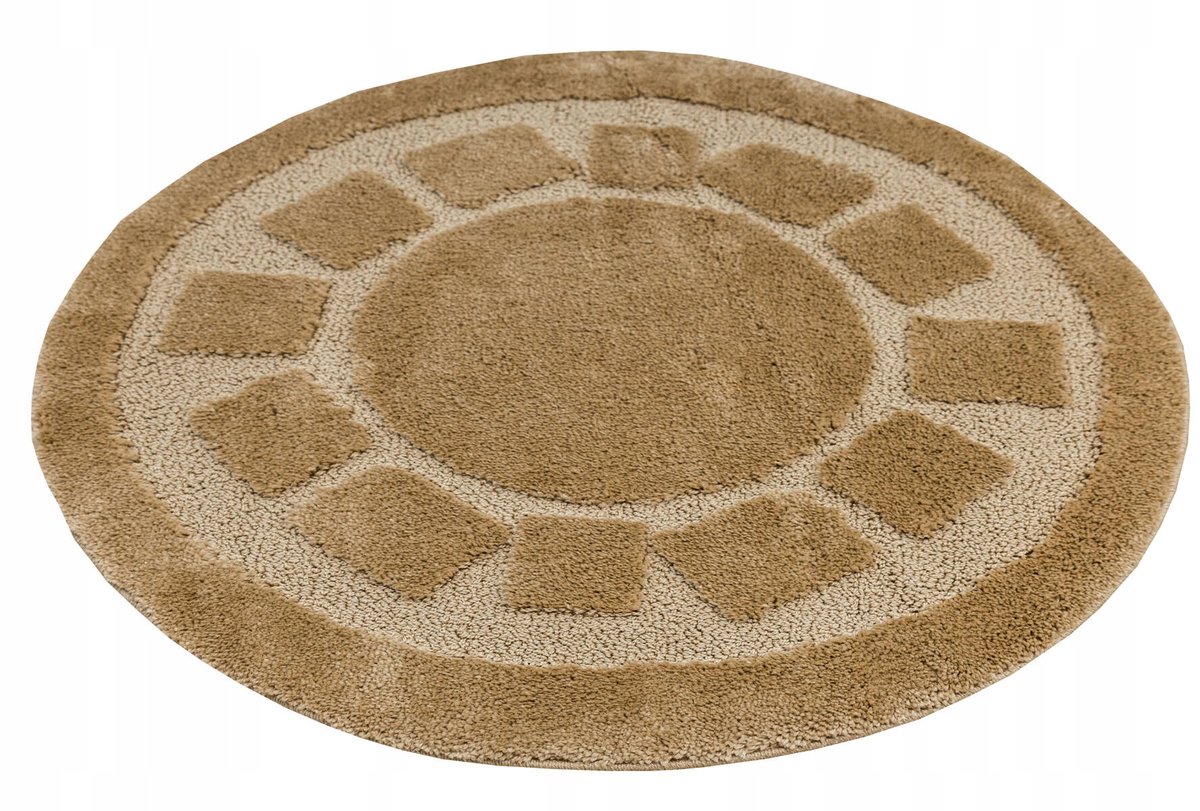 Ronde Badmat Ocean Beige Antislip 67 cm Zacht & Wasbaar