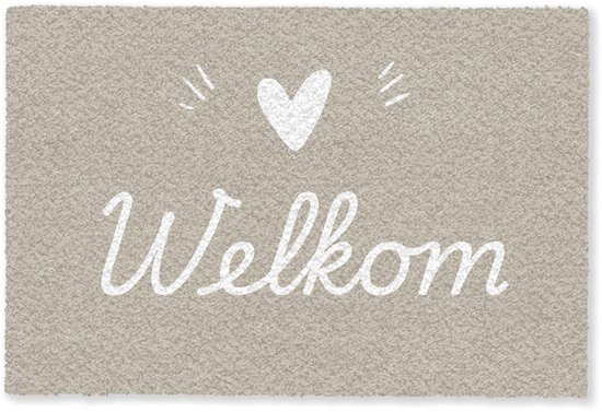 Tapis de porte 90x60 cm - Tapis d'entrée de bienvenue - Beige - Tapis d'intérieur - Tapis facile à nettoyer - Paillassons imprimés - Tapis d'entrée