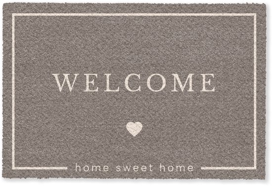 Tapis de porte 60x40 cm - Tapis d'entrée de bienvenue - Marron - Tapis d'intérieur - Tapis facile à nettoyer - Paillassons imprimés - Tapis d'entrée