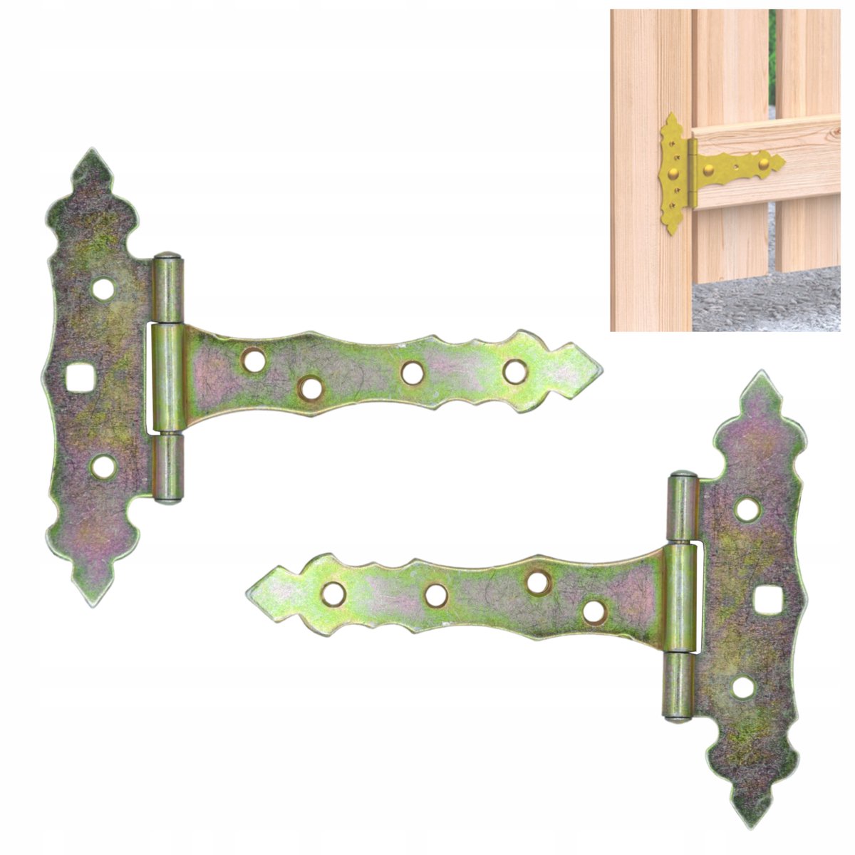 Gouden Sierlijk Scharnier 130x125mm - Duurzaam & Decoratief