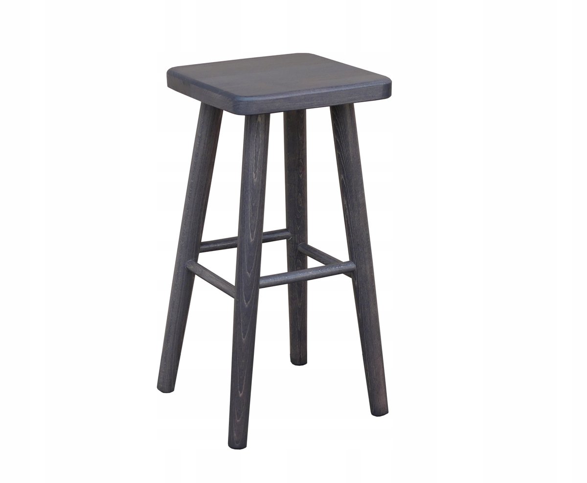 Houten barkruk 60cm grijs - massief beukenhout