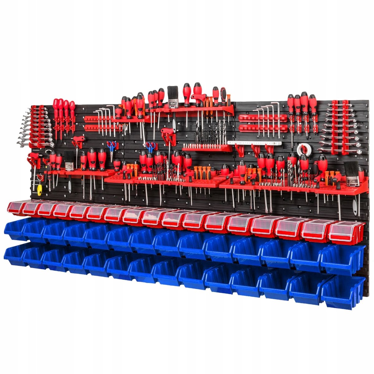 Grote Gereedschapswand 173x78cm met 45 Bakjes en Houders