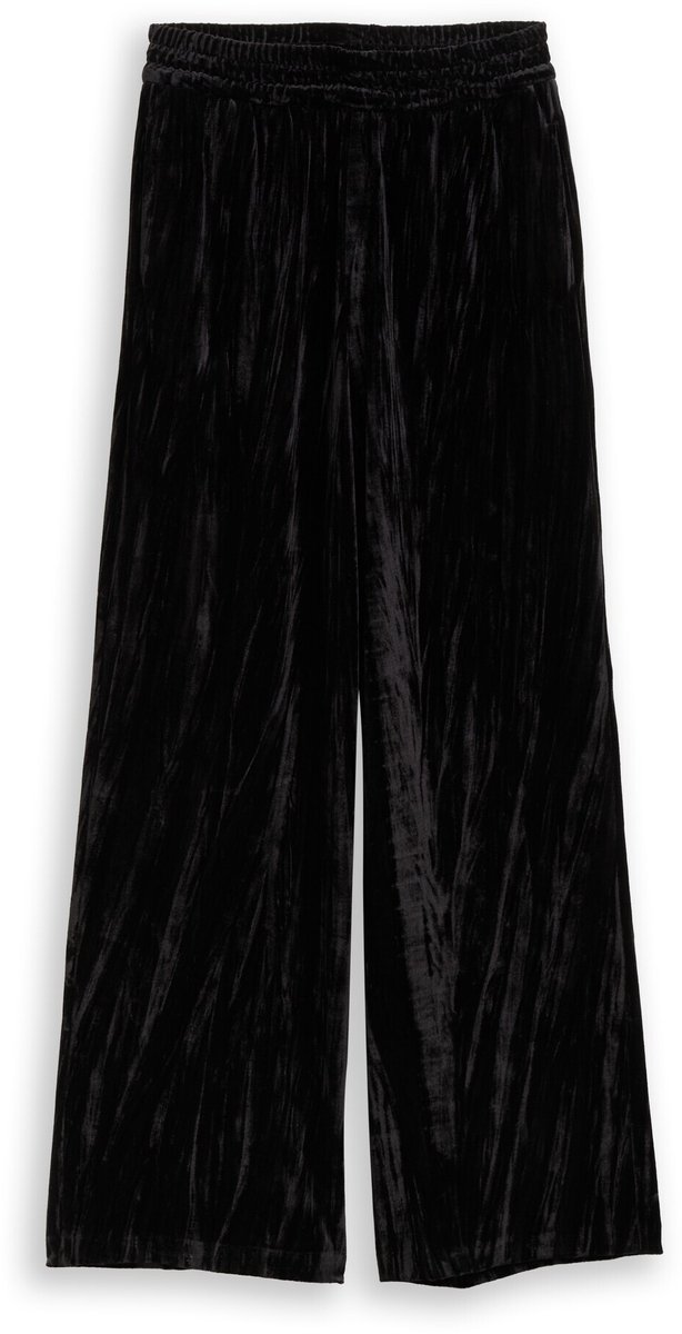 Tom Tailor Denim - Wijde fluwelen broek - Maat XS - deep black