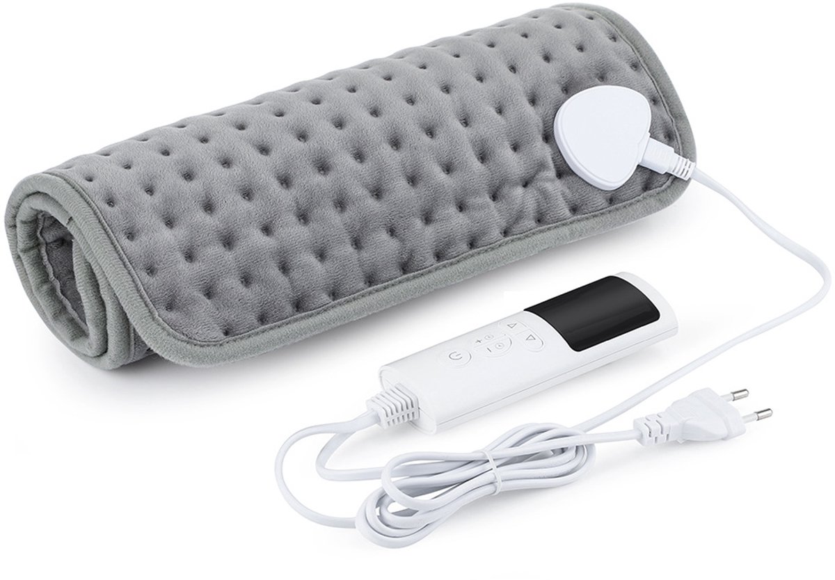 Verwarmingskussen - elektrische deken - elektrisch deken - Verwarmde omslagdoek - 9 verwarmingsstanden - 4 timerstanden - 30×60cm - Synthetische vezel - Grijs