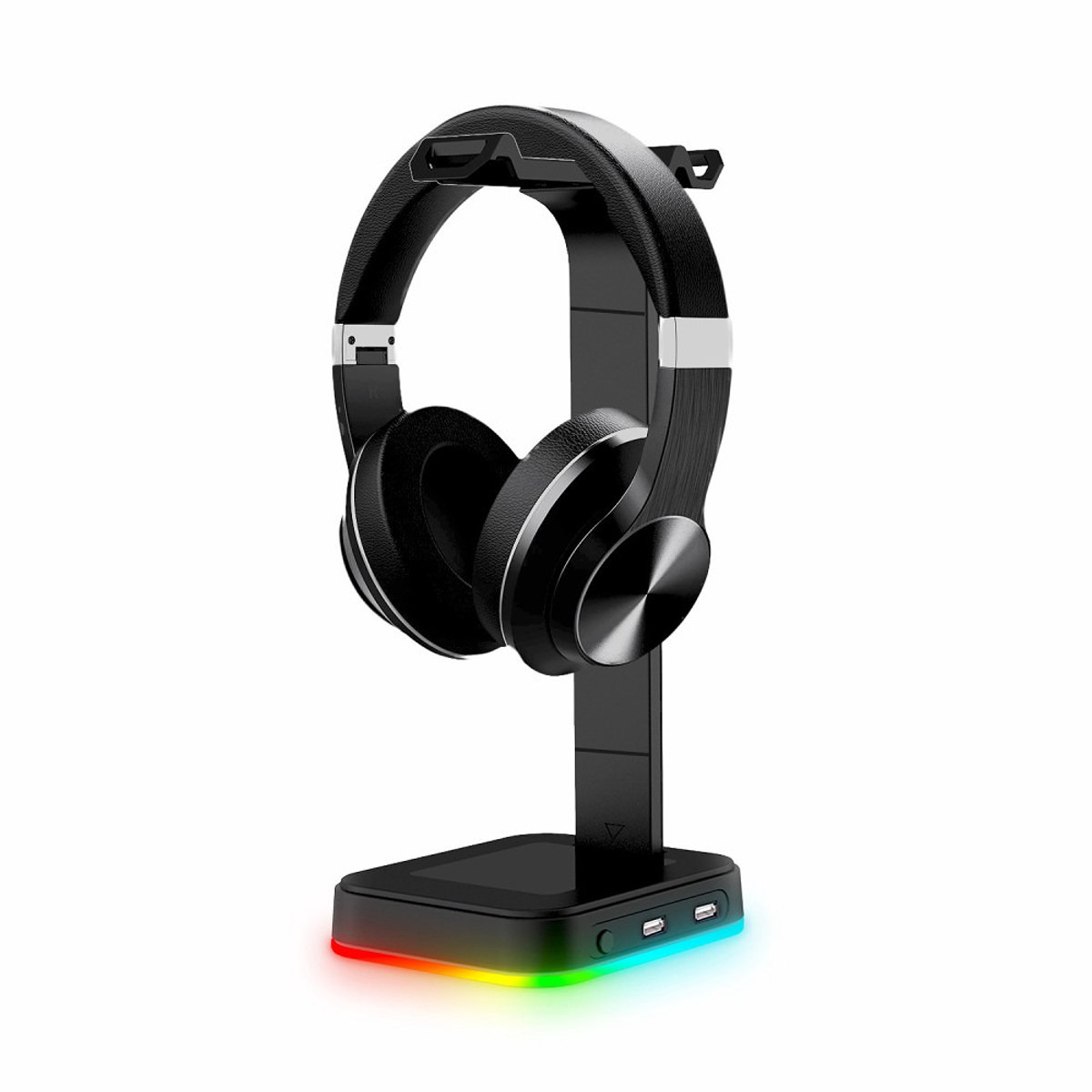 Headsetstandaard met 2 USB-poorten, headsetstandaard, hoofdtelefoonstandaard