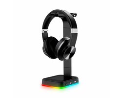 Headsetstandaard met 2 USB-poorten, headsetstandaard, hoofdtelefoonstandaard