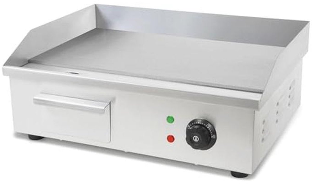 Elektrische Grillplaat 3000W - RVS - Temperatuur 50-300°C - 55x35 cm