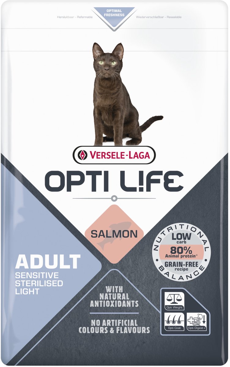 Opti Life Sensitive Sterilised/Light - Kattenvoer - 1 kg