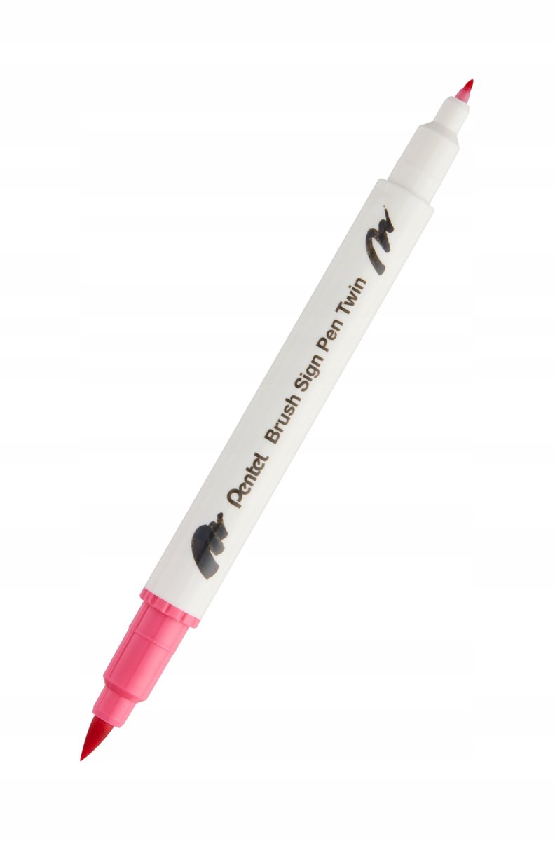 Pentel Brush Sign Pen Dubbelzijdig Kalligrafie Karmijn