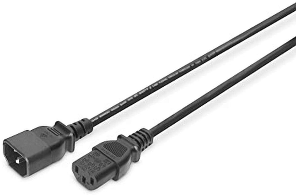 Verlengkabel voor netaansluiting - 1,2 m - C14 naar C13 - Stroomkabel - H05VV-F3G