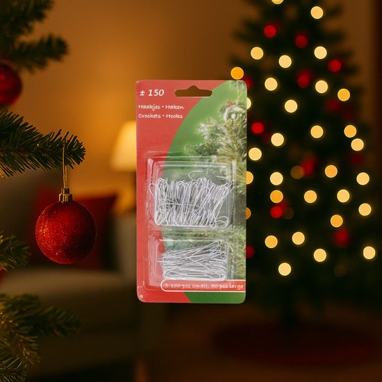 Kerstbalhaakjes zilver - 150 stuks