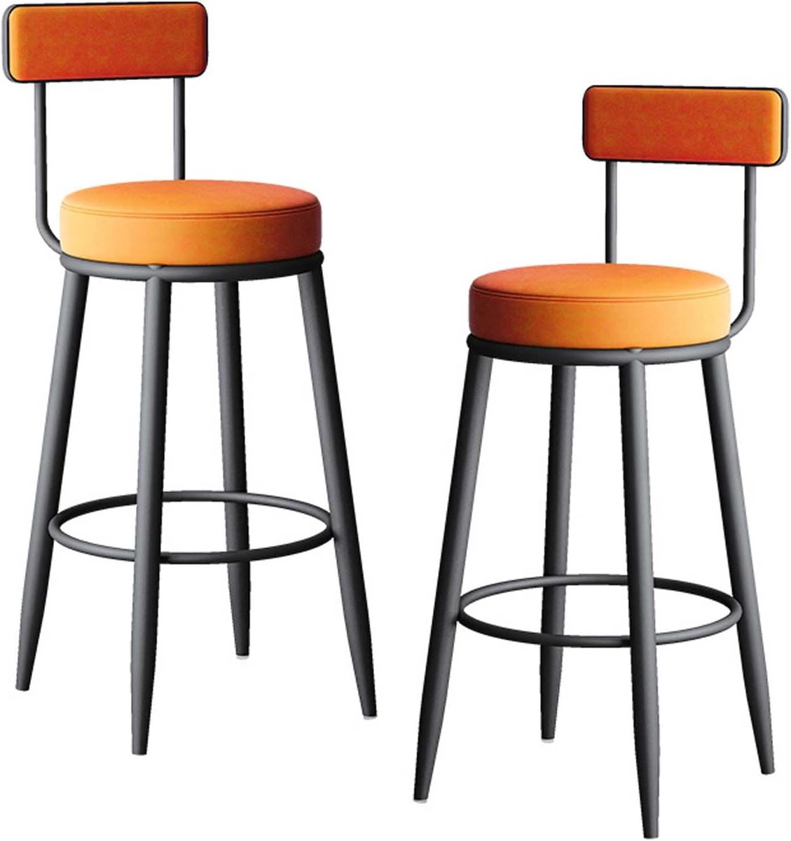 Comfortabele Hoge Keuken Barstoel met - Barstoel Rugleuning Voetsteun, PU Leren - Medahomestore