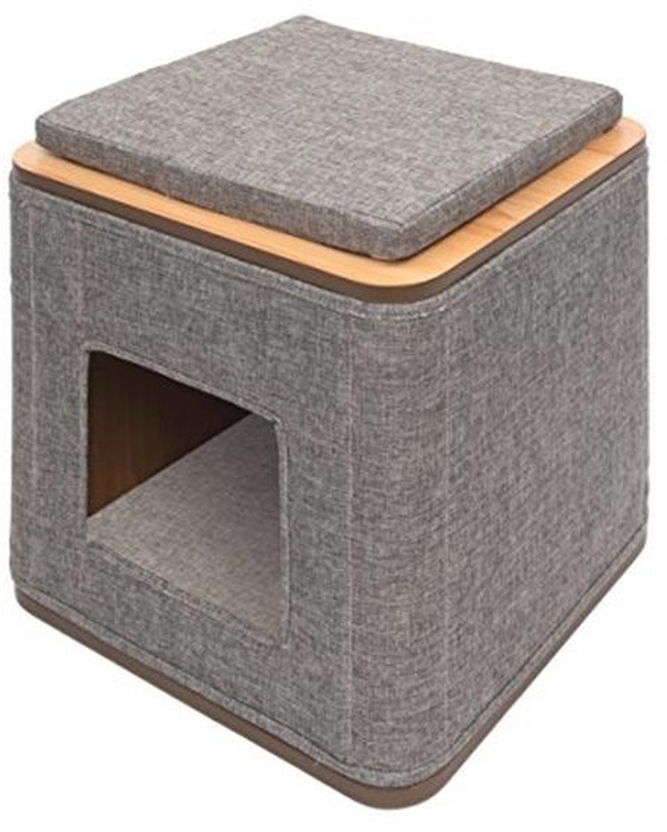 Kattenmeubel Cubo voor Krabben en Ontspannen - Grijs, 42,5 x 42,5 x 47,5 cm