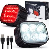 Fietsverlichting LED Set – Oplaadbaar via USB – Voor- & Achterlicht – Waterdicht – 3 Lichtstanden
