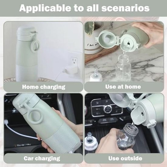 Draagbare babyflessenwarmer met digitale temperatuurregeling en 500 ml capaciteit — afbeelding 2