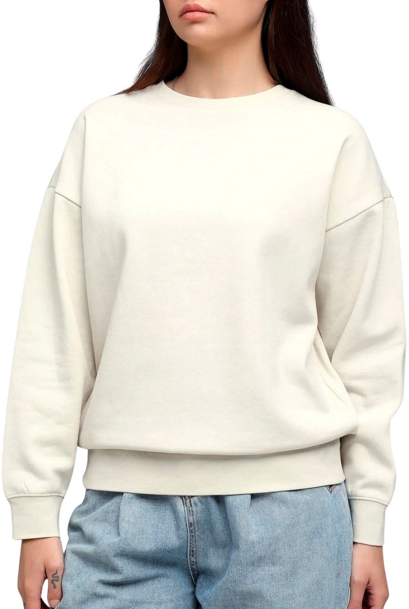 Puma Essentials Oversized Crew Sweater Dames Beige