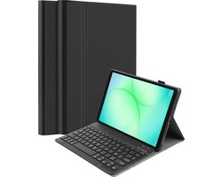 Cazy tablet Hoes met Toetsenbord geschikt voor Samsung Galaxy Tab A11 Plus - AZERTY Bluetooth Keyboard Case - Zwart