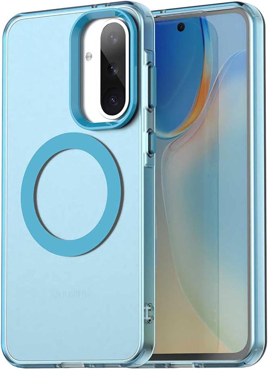 Provento - Ultradunne magnetische beschermhoes voor Samsung Galaxy A56 5G/A36 – Schokbestendig en doorzichtig – Mat TPU-siliconen – Blauw
