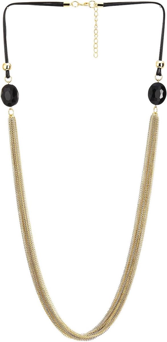 Provento - Trendy lange halsketting met meerdere lagen en stenen - Modeaccessoire voor dames
