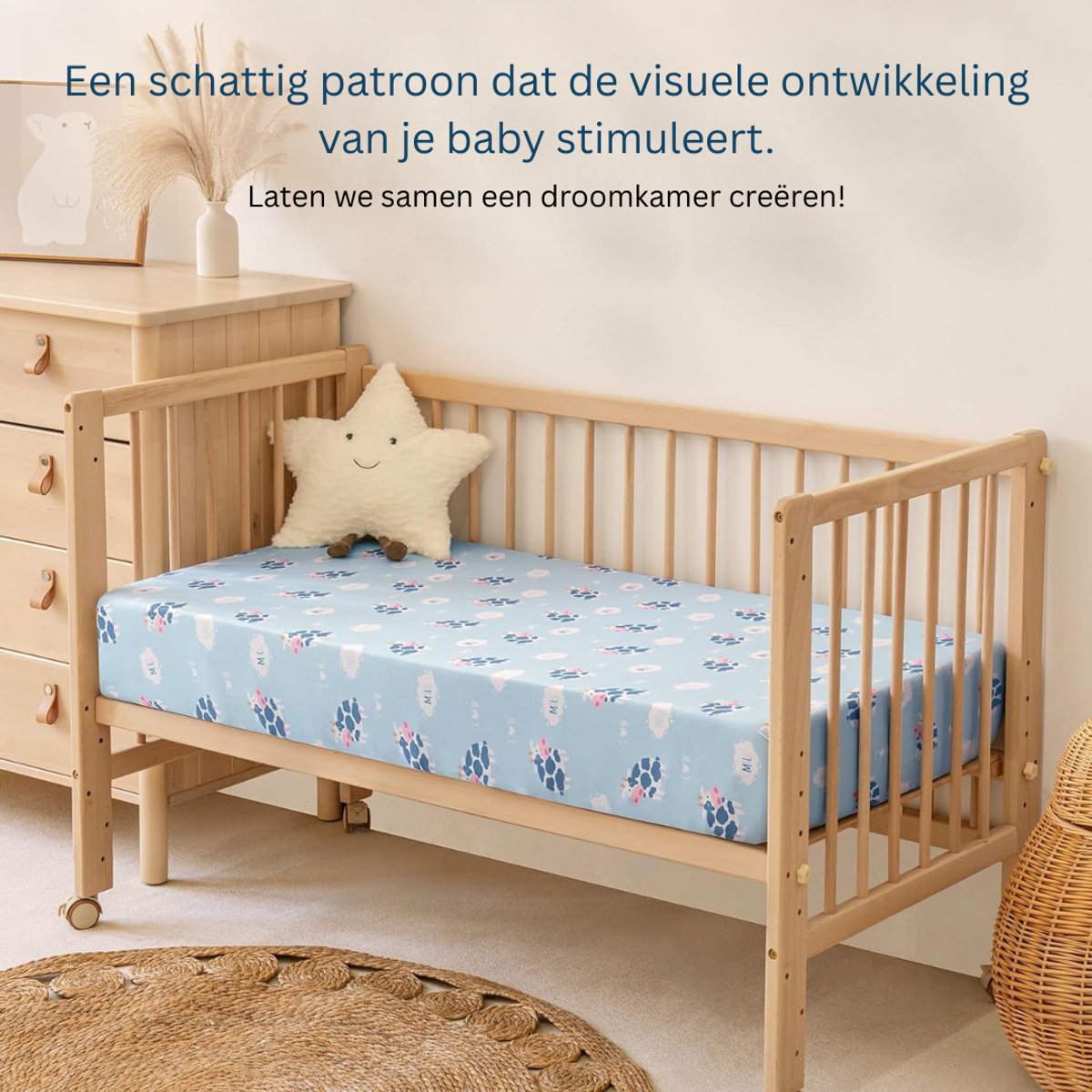 White-Label® Matrasbeschermer 70x140 - Hoeslaken - Dekbedovertrek - Extra Zacht - Blauw