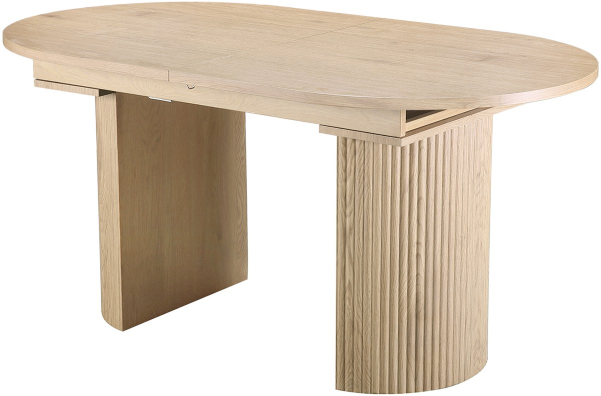 Eettafel 160x90 cm 6 tot 10 plaatsen met verlengstuk in eikenlook