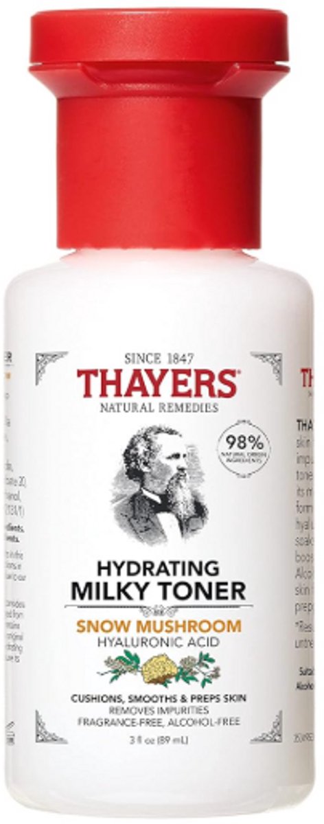 THAYERS Milky Hydrating Face Toner 89ml – Snow Mushroom & Hyaluronzuur – Alcoholvrije Toner voor Droge & Gevoelige Huid