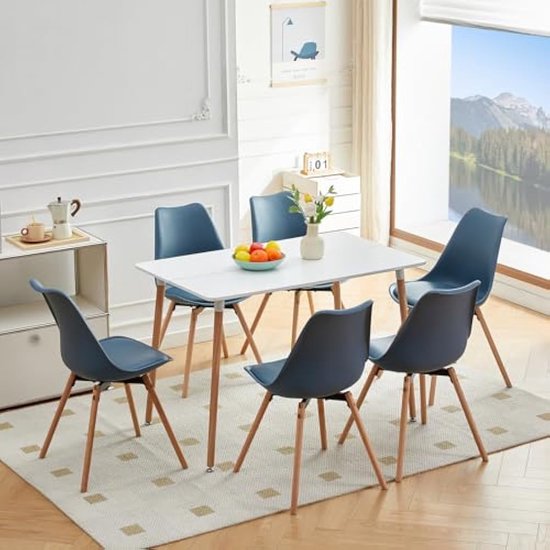 Ya-Home Lederen eetkamerstoelen, set van 2, gestoffeerde keukenstoelen Ya-Home Lederen eetkamerstoelen, set van 2, gestoffeerde keukenstoelen
