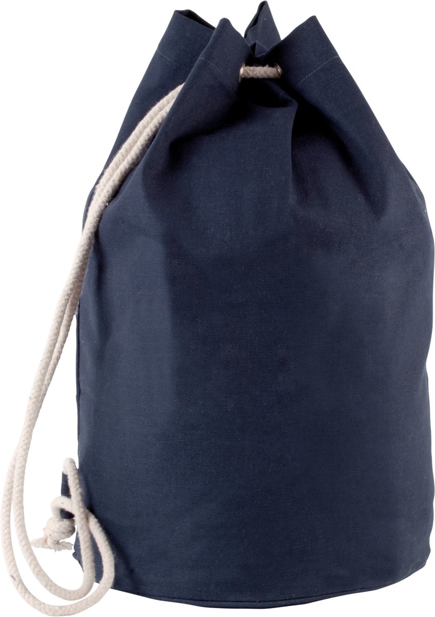 Kimood Katoenen tas met koord in marinestijl KI0629 - Navy - One size