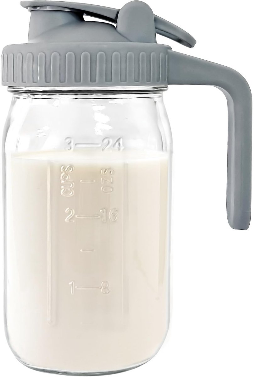 Ynkkvre - Melkkan - Moedermelk Bewaarfles - Bewaarflessen - Kruik Voor Koudbrouwkoffie - BPA-vrij En Loodvrij Glas, Leeg & Makkelijk Te Vullen Met Brede Opening - 32 Oz - Voor Babyvoeding En Dagelijks Gebruik