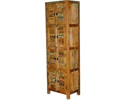 Hoge kast – smalle Kledingkast – massief hout – mangohout – vintage boho landelijk – hal slaapkamer woonkamer