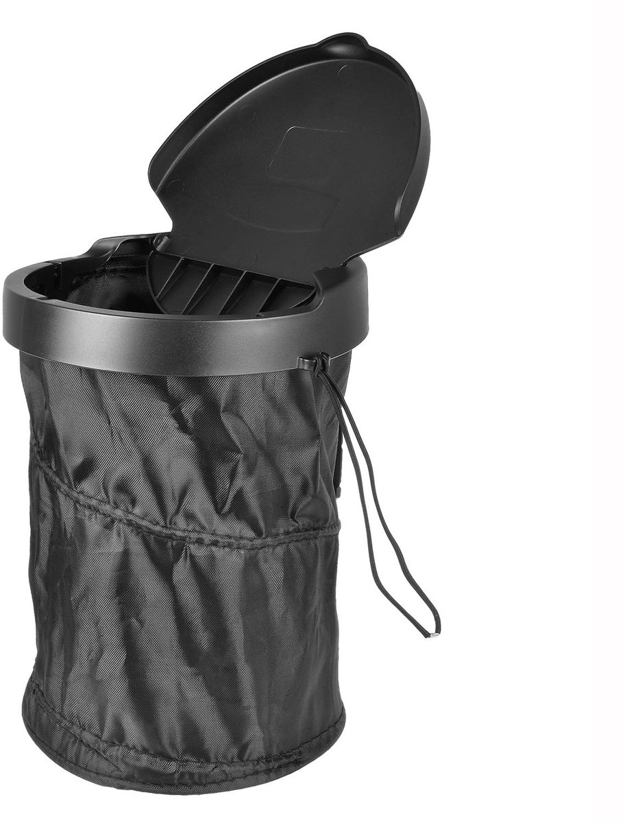 IMPERATORIS® Auto Prullenbak - Afvalzak voor Auto - Waterdichte Vuilniszak met Deksel - Bevestiging aan Hoofdsteun - 1 Stuk - Zwart