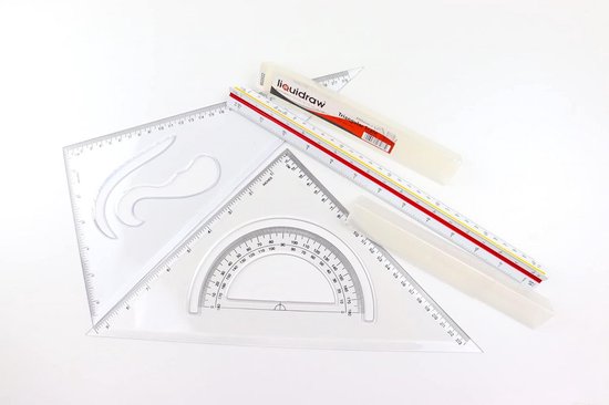 MAPED Tekenset – 4-delige Geometrieset + Passer – Onbreekbaar – Blauw Of Groen – Ideaal Voor School